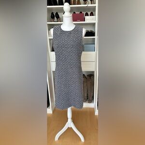 Ann Taylor navy and white boucle shift